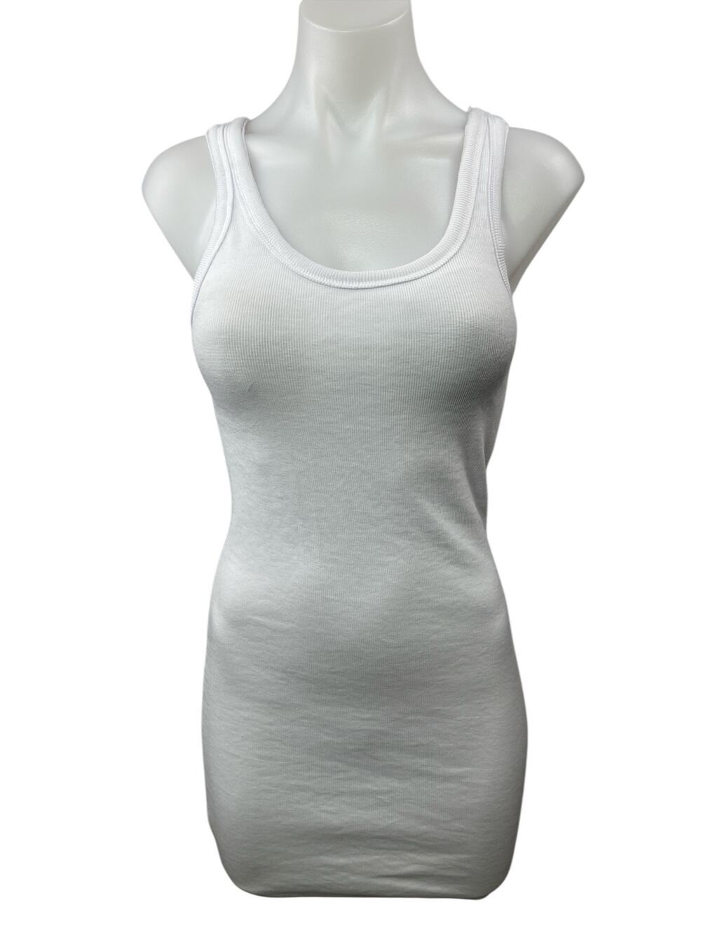 DNA Women's White Sleeveless Scoop Neck Knit Tank Mini Bodycon Dress Size S